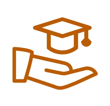 Icon-hand with graduation cap